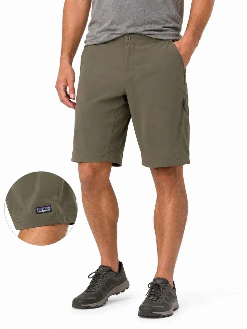 Patagonia Men’s Quandary Hiking Shorts 12” Olive Green Size 38 Stretch Outdoor